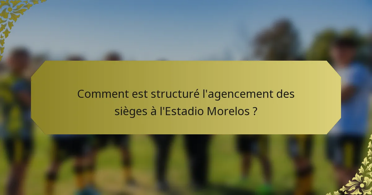 Comment est structuré l'agencement des sièges à l'Estadio Morelos ?