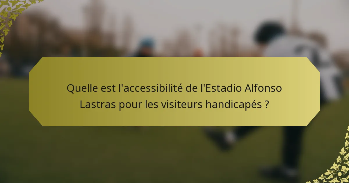 Quelle est l'accessibilité de l'Estadio Alfonso Lastras pour les visiteurs handicapés ?
