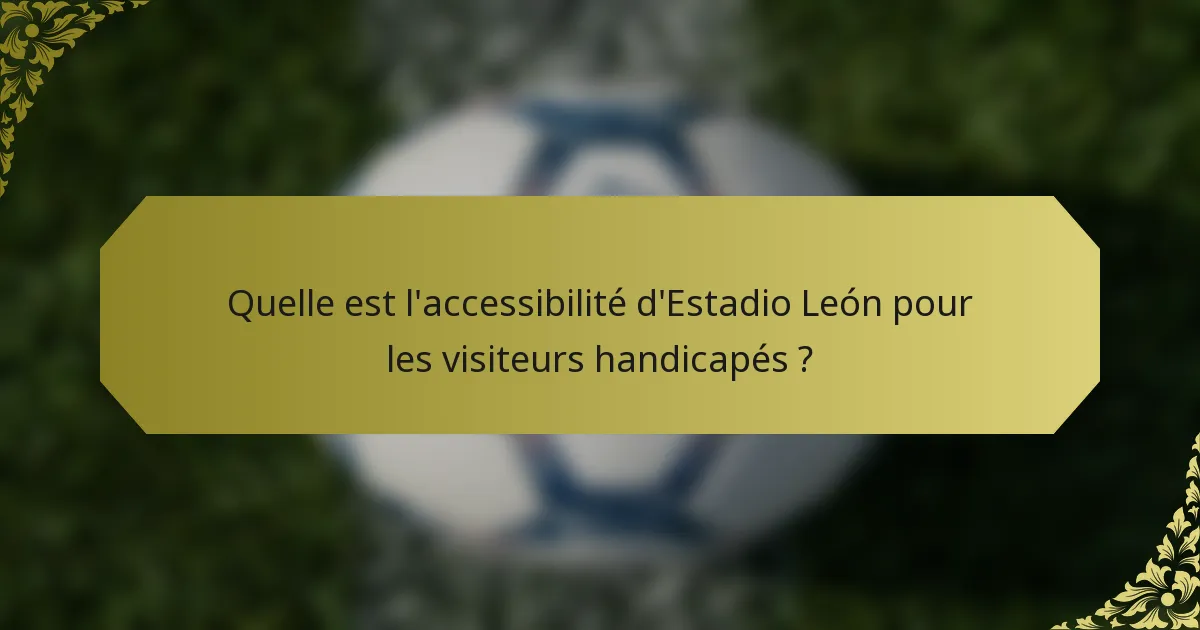 Quelle est l'accessibilité d'Estadio León pour les visiteurs handicapés ?