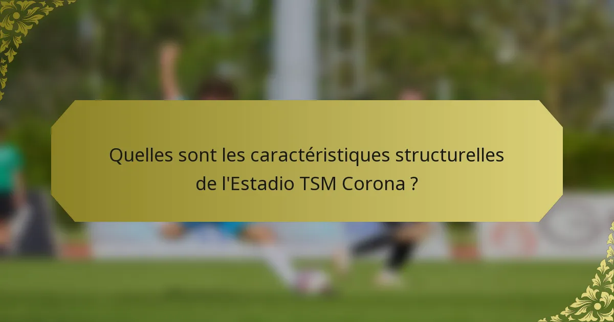 Quelles sont les caractéristiques structurelles de l'Estadio TSM Corona ?