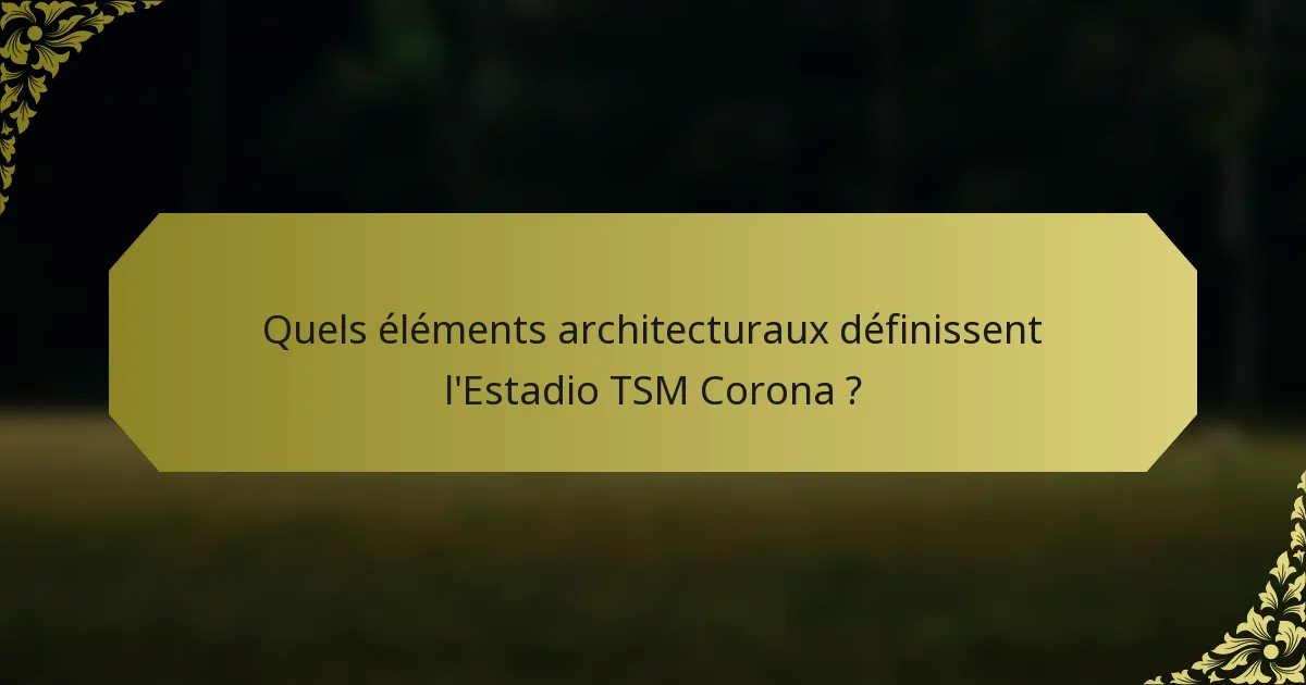 Quels éléments architecturaux définissent l'Estadio TSM Corona ?